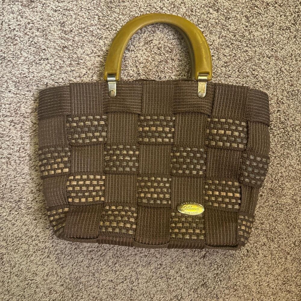 Vintage Alma Creazioni Woven Women's Brown Italian Bag